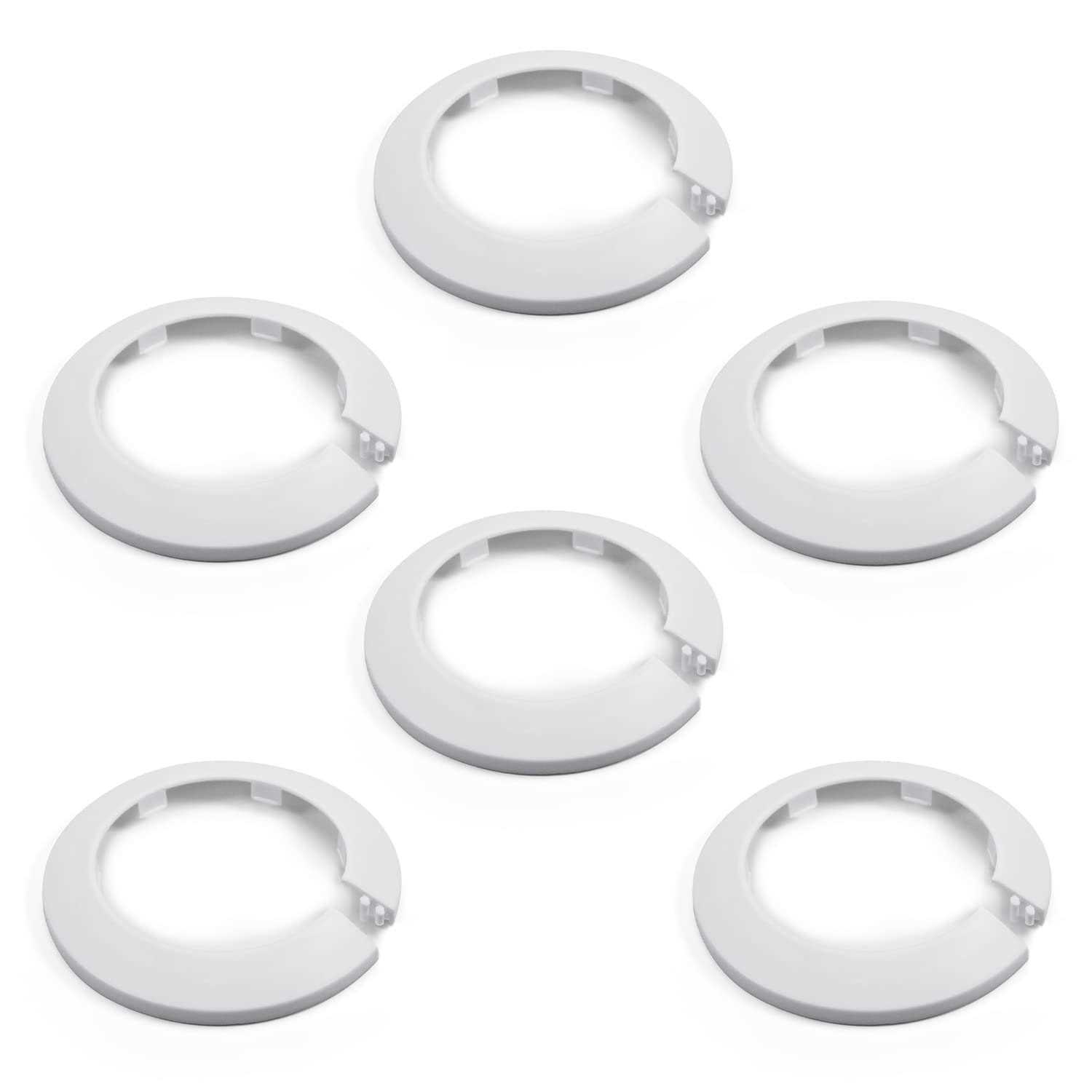 MroMax Fit Outer Diameter Flange Water Pipe Cover Decoration White Pipe Cover Radiator PP Plastic Escutcheon Collar for Wall Pipe