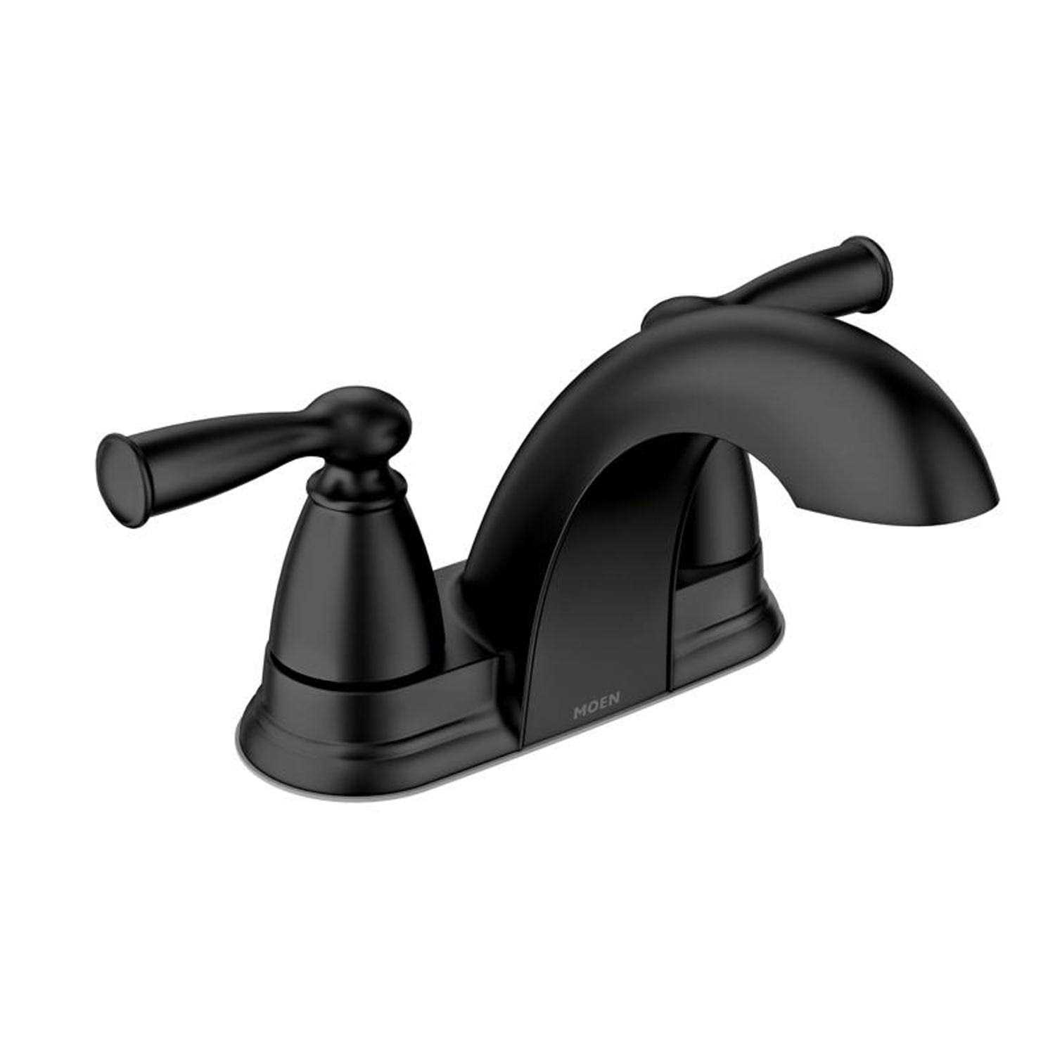Moen Banbury Matte Black 2-Handle Low Arc Centerset Bathroom Faucet