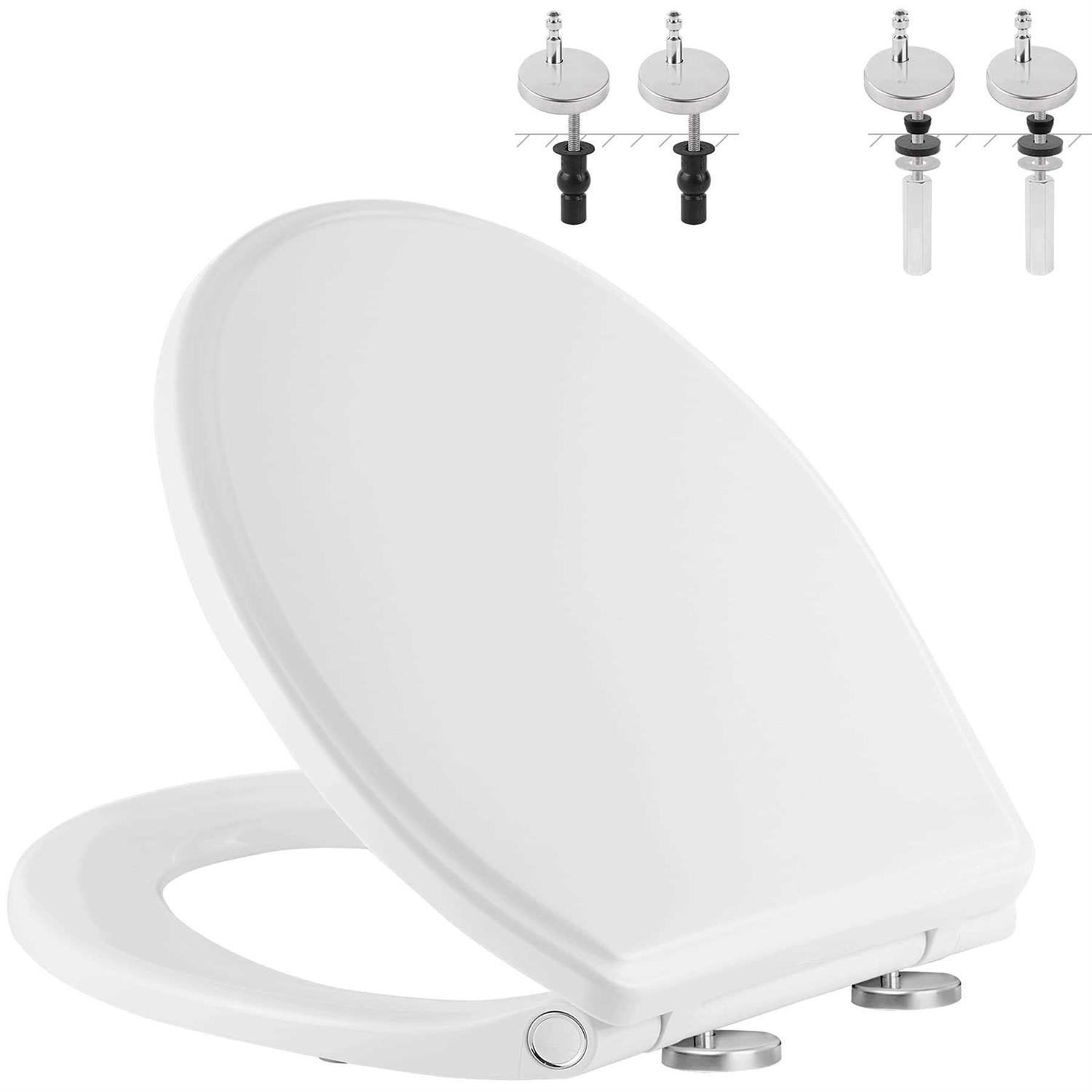 Hibbent Premium Round Toilet Seat with Cover Quiet Close One-Click to Quick Release - Image 5