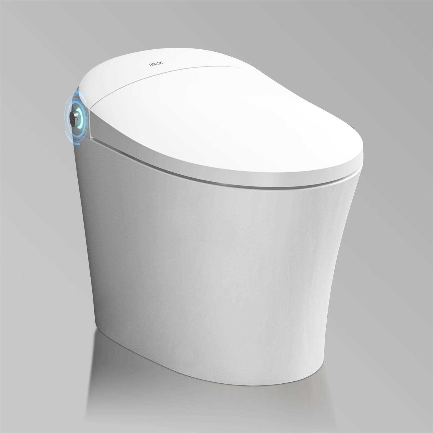 Horow Smart Toilet with Heated Seat Automatic Power Flush Tankless,Ceramic One Piece Toilets for Bathroom