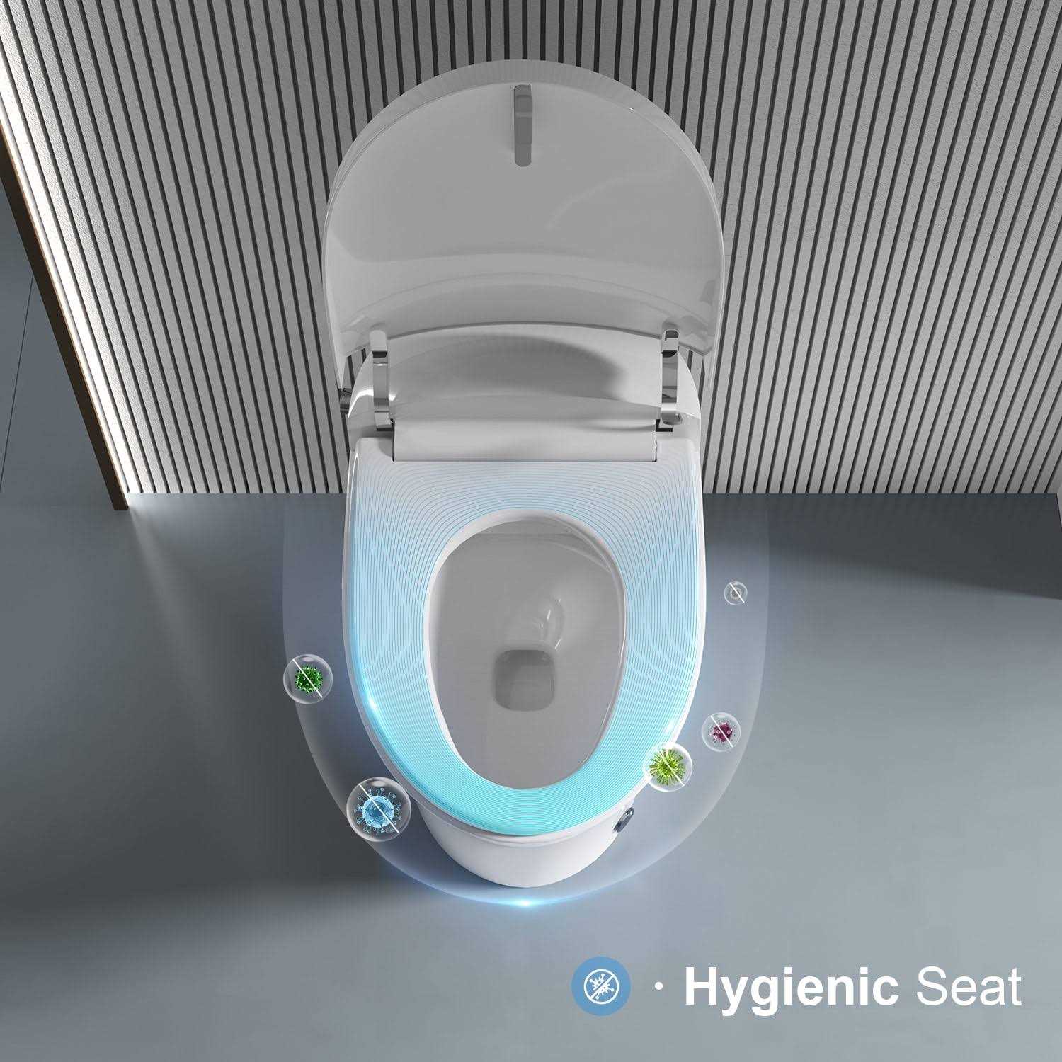 Horow Smart Toilet with Heated Seat Automatic Power Flush Tankless,Ceramic One Piece Toilets for Bathroom - Image 3