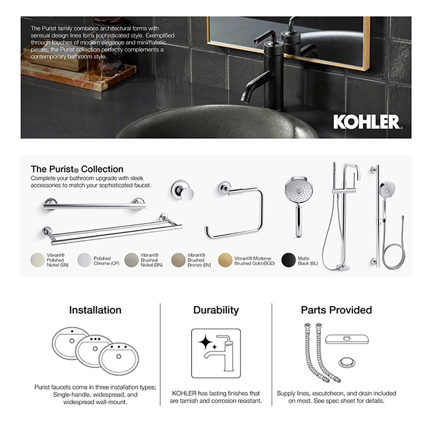 Kohler Purist Rite Temp Pressure Balancing Valve Trim with Lever Handles - Image 4