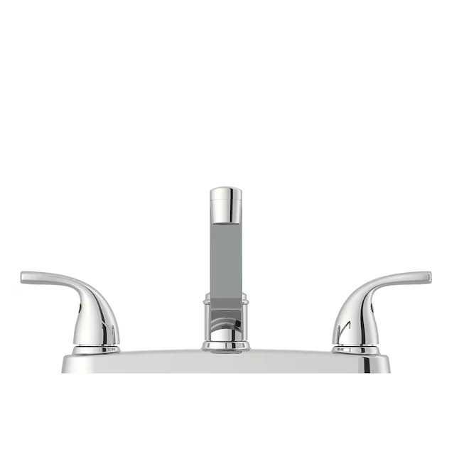 Project Source Chrome 2-Handle Deck Mount Low-Arc Kitchen Faucet - Image 5