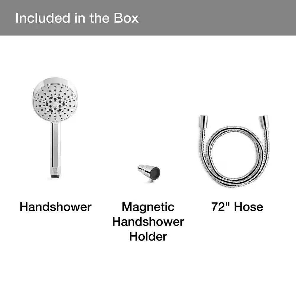 KOHLER Lively 4-Spray Patterns Wall Mount 4.312 in. Handheld Shower Head K-REC26822-G-CP - Image 4