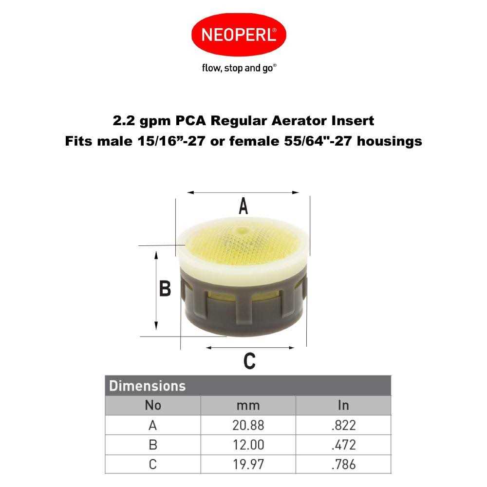 NEOPERL 2.2 GPM Regular-Size PCA Aerator Insert with Washers - Image 5