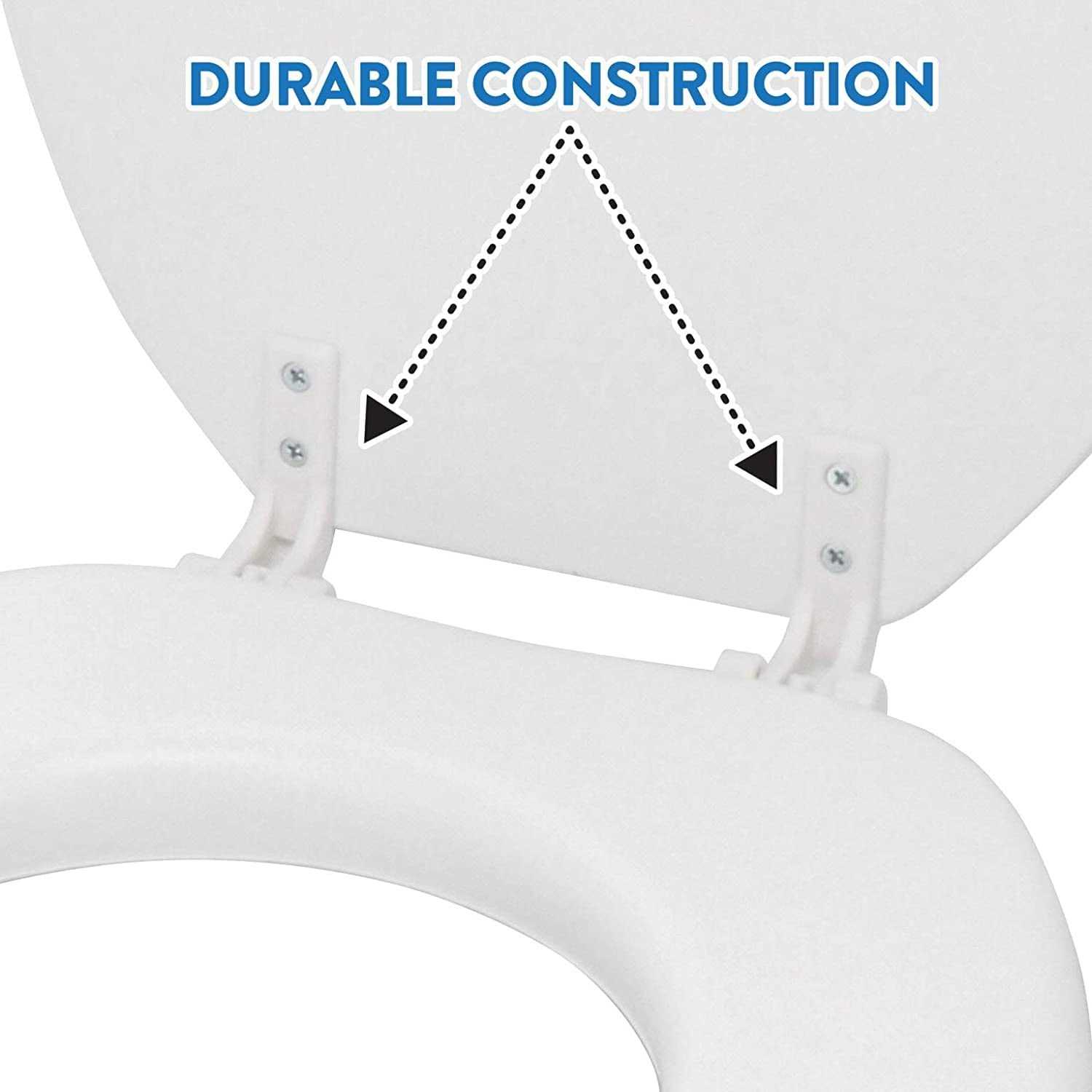 J&V Textiles Soft Round Toilet Seat With Easy Clean & Change Hinge - Image 3