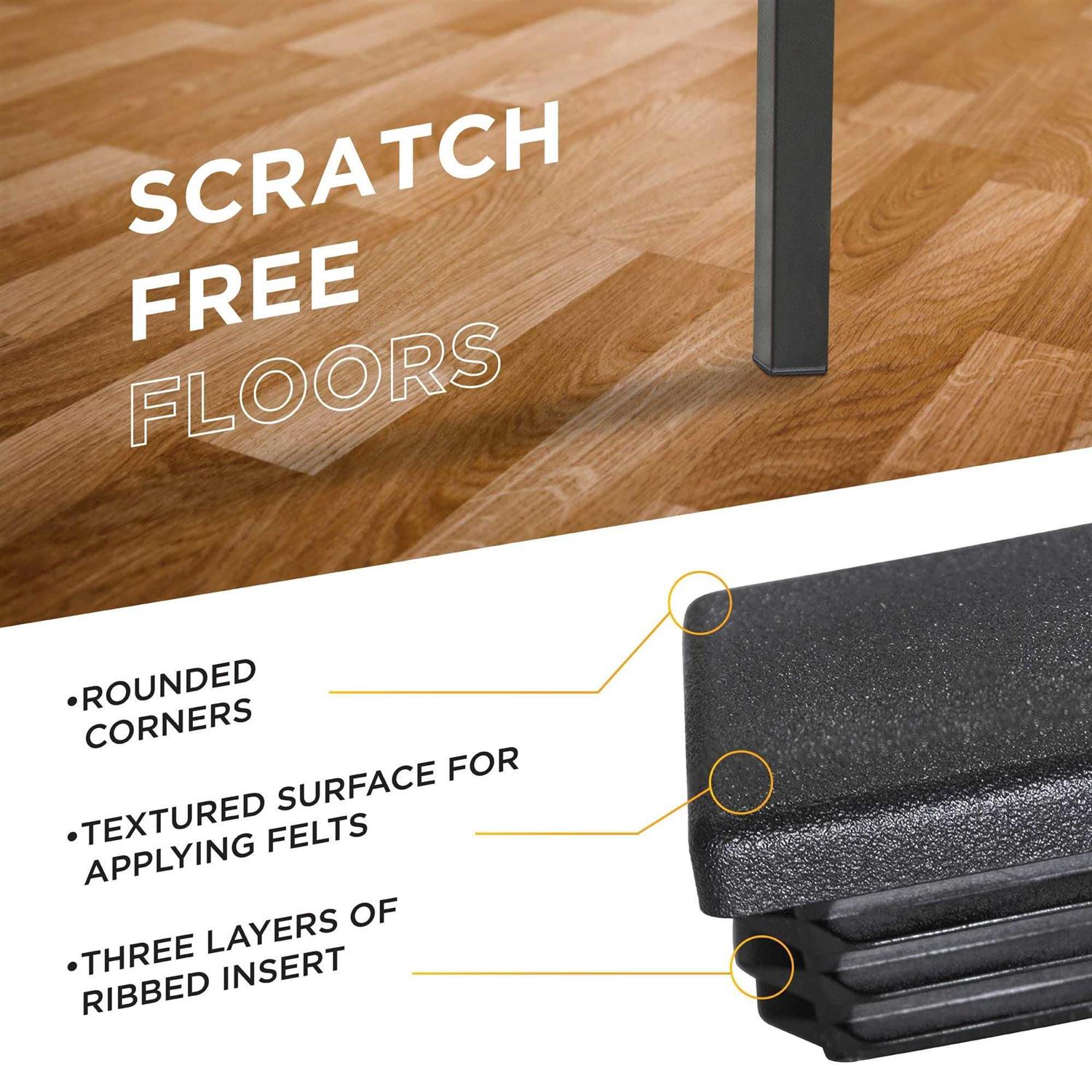 Prescott Plastics 2 x Rectangle Plastic Plug Insert Black End Cap for Metal Tubing - Image 5