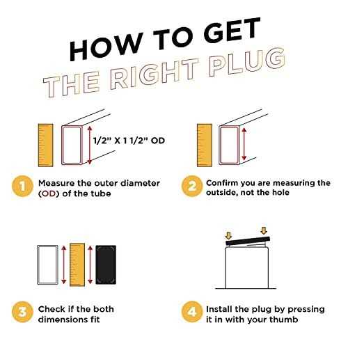 Prescott Plastics 2 x Rectangle Plastic Plug Insert Black End Cap for Metal Tubing - Image 4