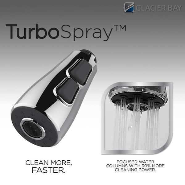Glacier Bay Upson Single-Handle Touchless Pull-Down Kitchen Faucet with TurboSpray and FastMount and Soap Dispenser in Stainless - Image 3