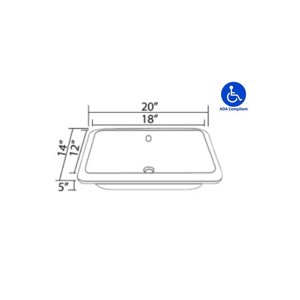 Allora USA ADA-1218 Ceramic Rectangular Undermount Bathroom Sink With Overflow - Image 3