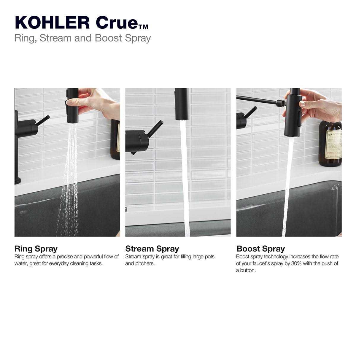 Kohler 22974-CP Crue Touchless Pull Down Kitchen sink Faucet - Image 3