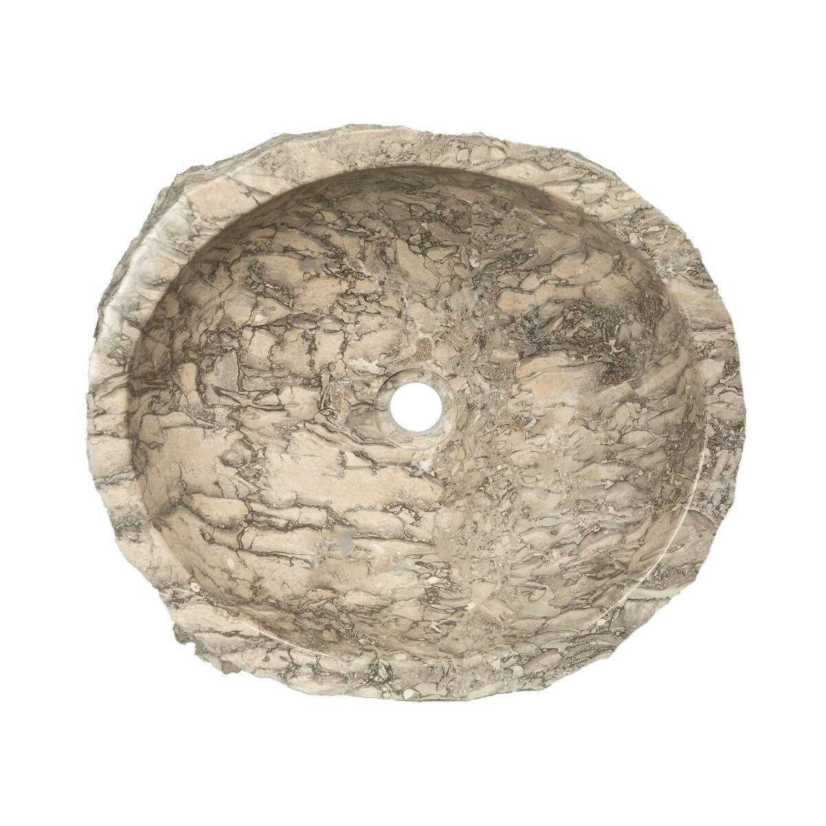 Eden Bath EB_S051GR-P Rustic Grigio Marble Sink with Rough Exterior - Image 2