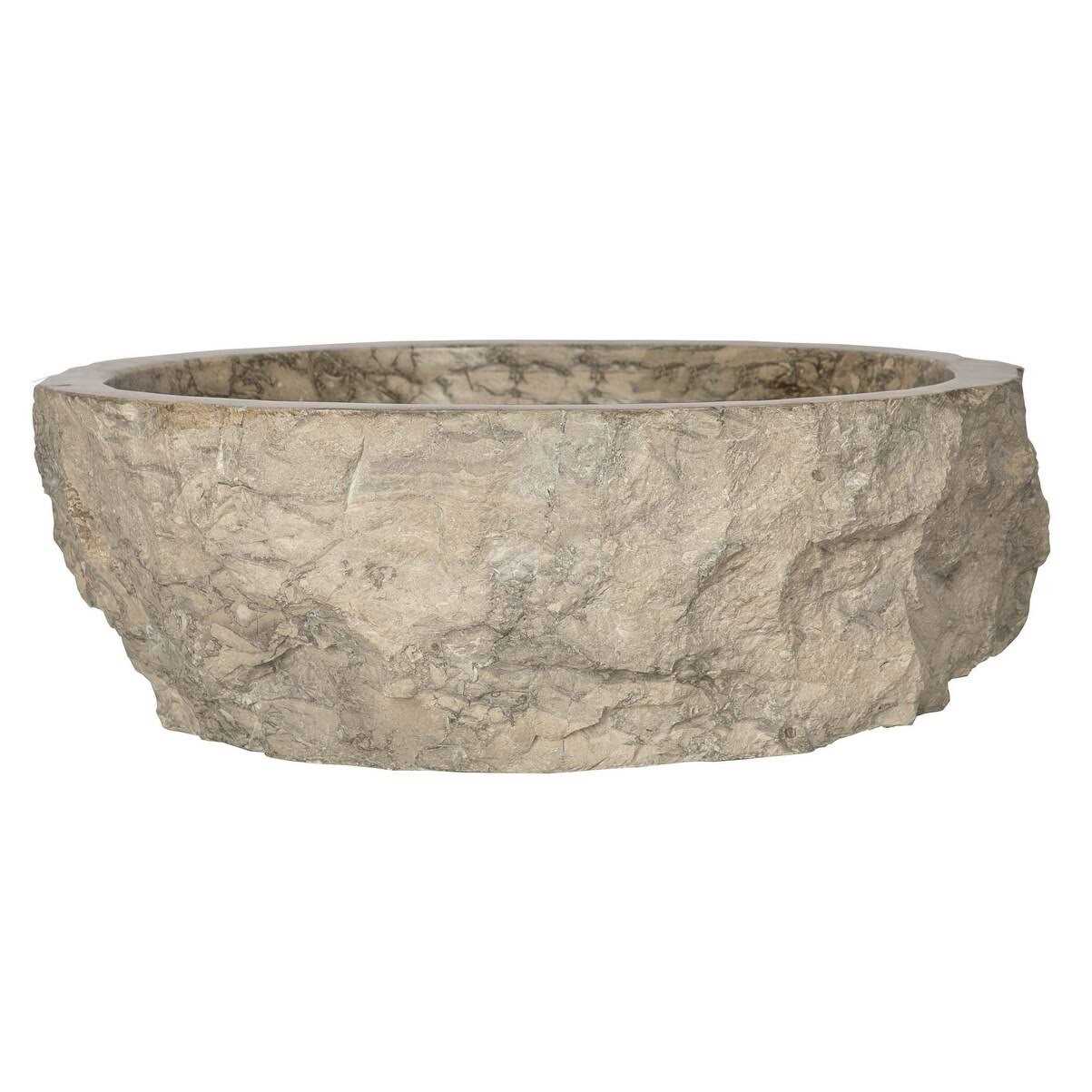 Eden Bath EB_S051GR-P Rustic Grigio Marble Sink with Rough Exterior - Image 3