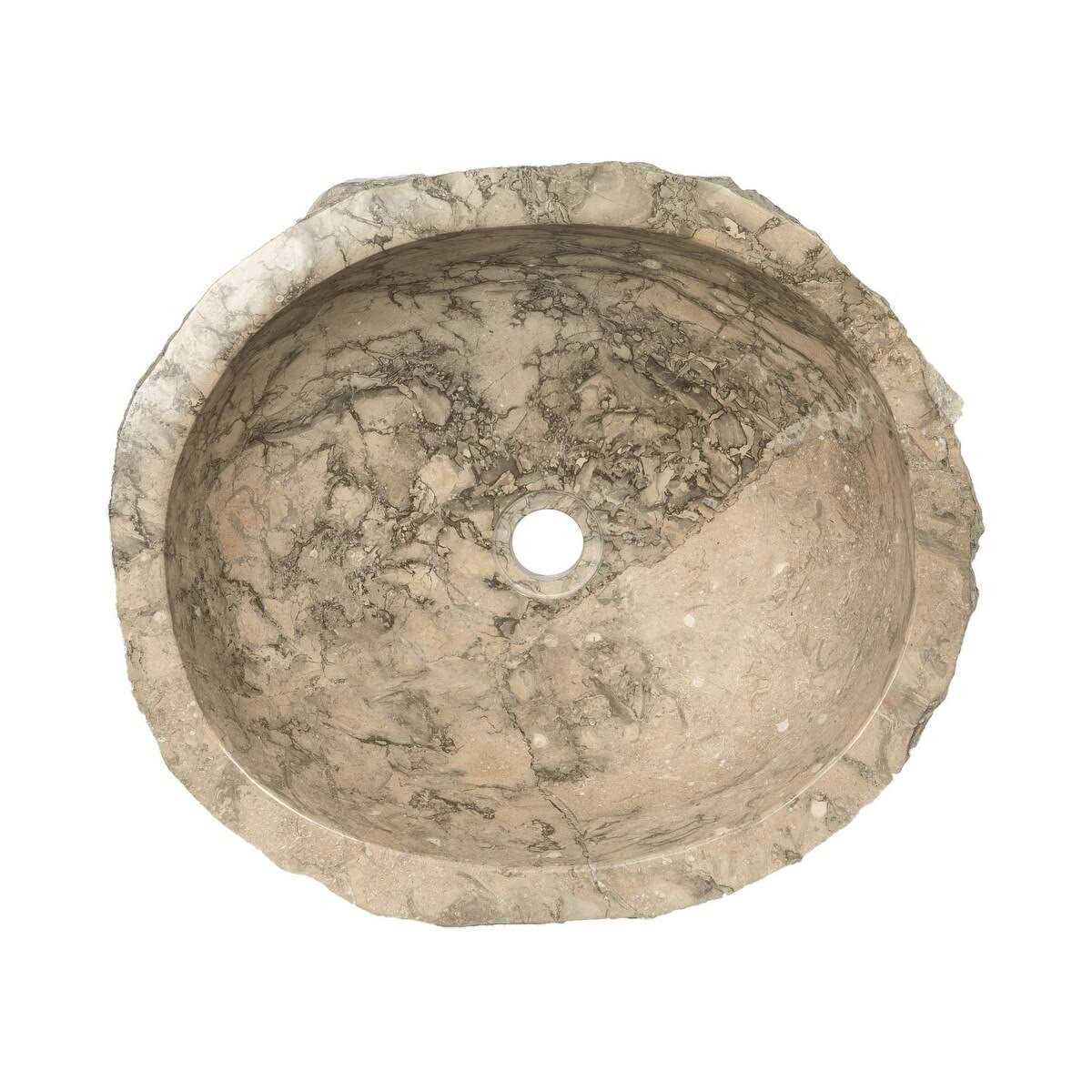 Eden Bath EB_S051GR-P Rustic Grigio Marble Sink with Rough Exterior - Image 4