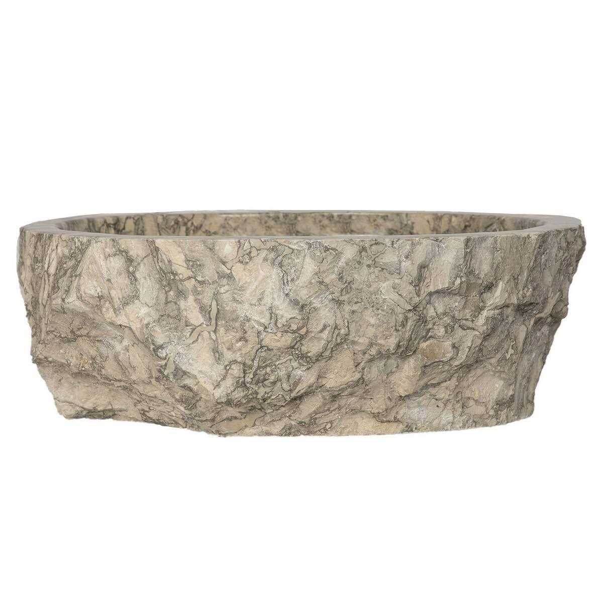 Eden Bath EB_S051GR-P Rustic Grigio Marble Sink with Rough Exterior - Image 5
