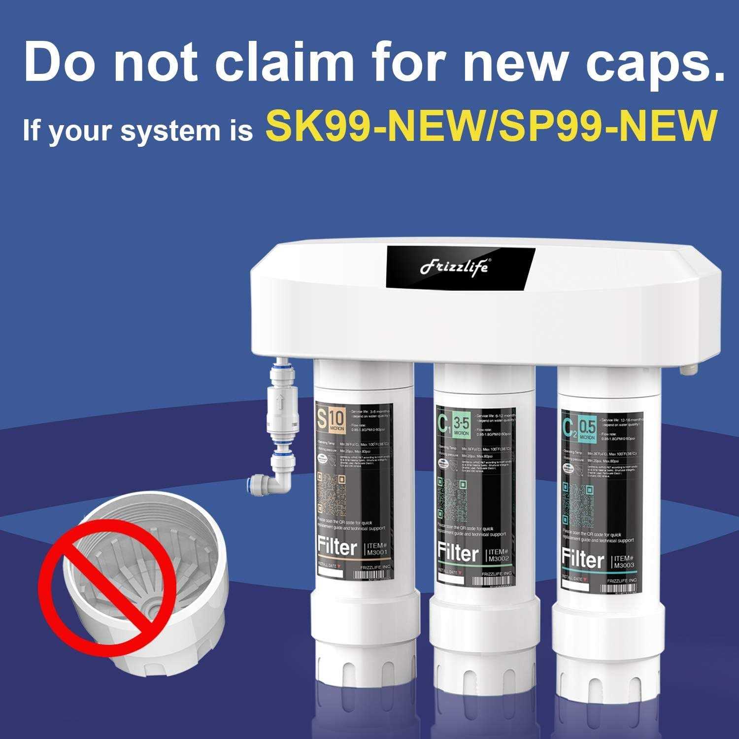 Frizzlife M3005 Replacement Filter Cartridge Set For SK99 and SP99 Under Sink Water Filter System - Image 3