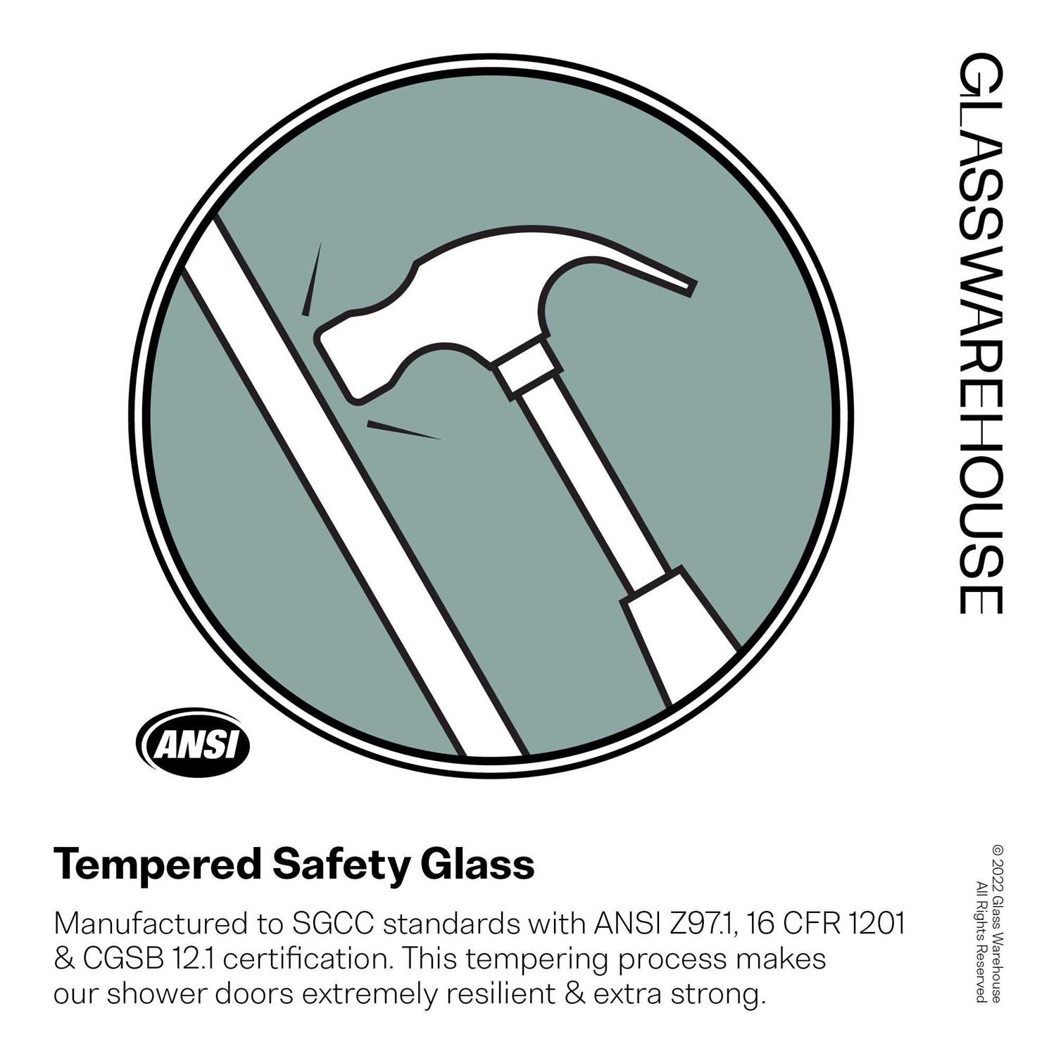 Glass Warehouse 30 in. x 86.75 in. Frameless Shower Door ARC-SF - Image 4