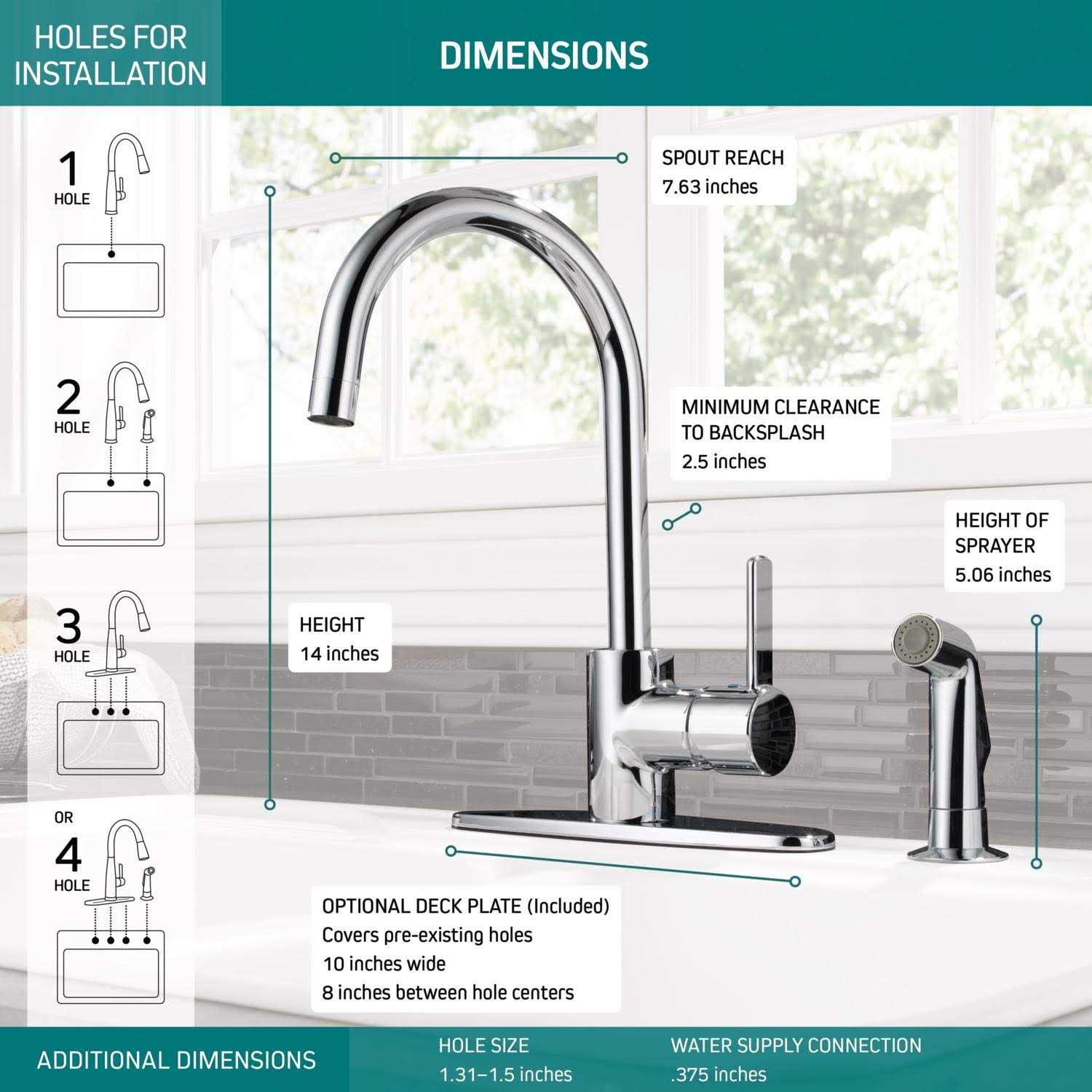 Peerless Precept Single Handle Kitchen Faucet with Spray P199152LF - Image 3